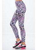 Purple sports leggings with a leopard print H006 - Online store - Boutique